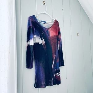 Blue Ice Purple, Black, & White Tunic Sweater / Small / Used